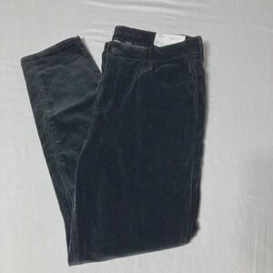 NWT American Eagle Women Corduroy Jeggings Pants Size 16 High Rise Black Stretch